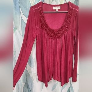 Red long sleeve top